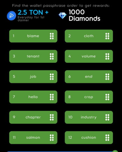 Holdcoin Passphrase for today 08 September 