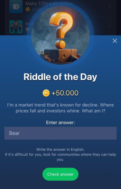 X Empire Riddle of the day 