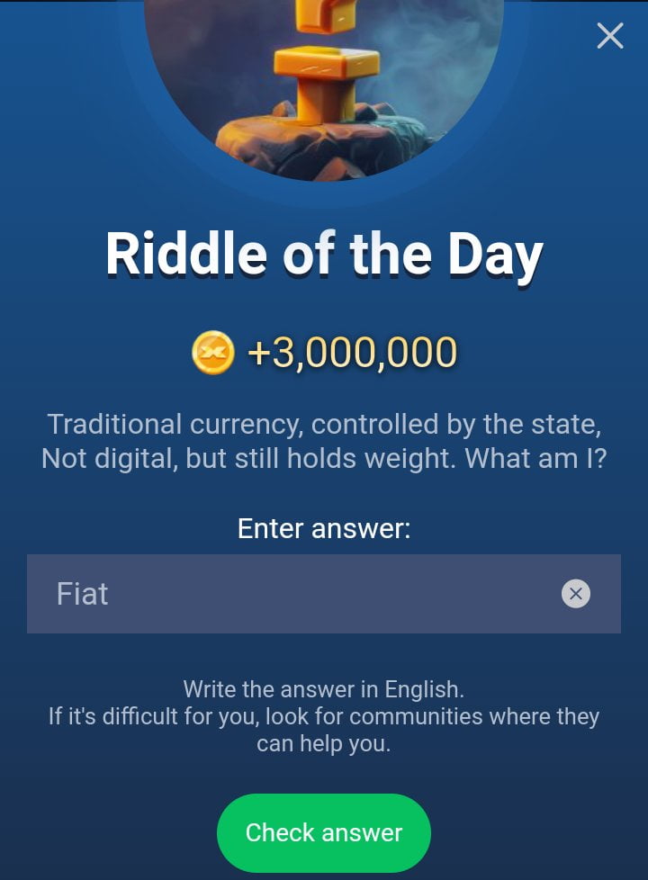 X empire riddle of the day 