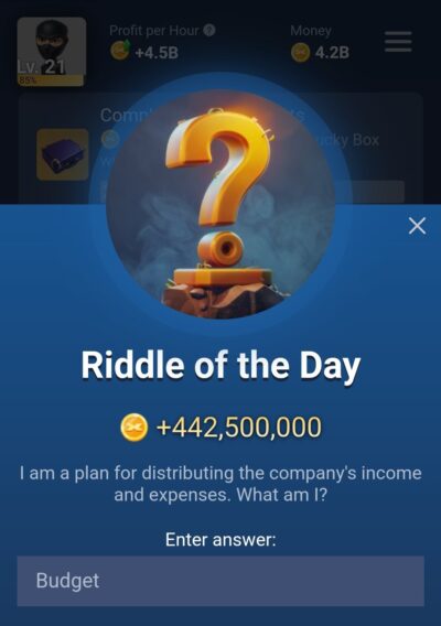 X Empire Riddle of the day 