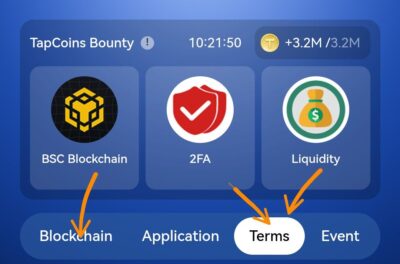 Tapcoin daily bounty for today 